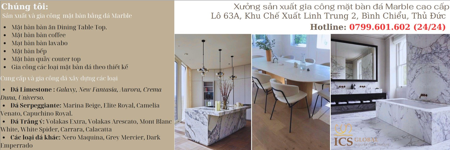 Mặt bàn đá marble cao cấp